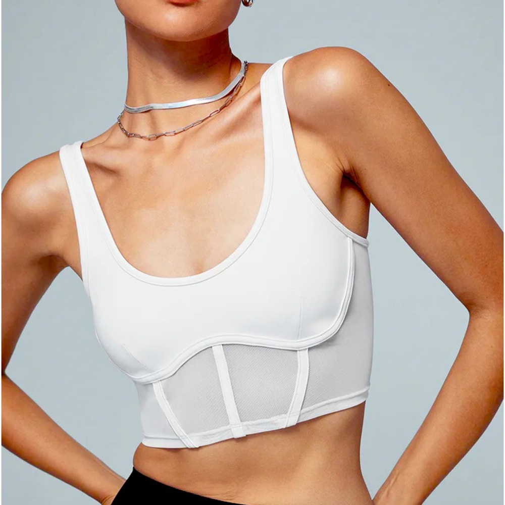 Alo yoga bra white/mesh size s